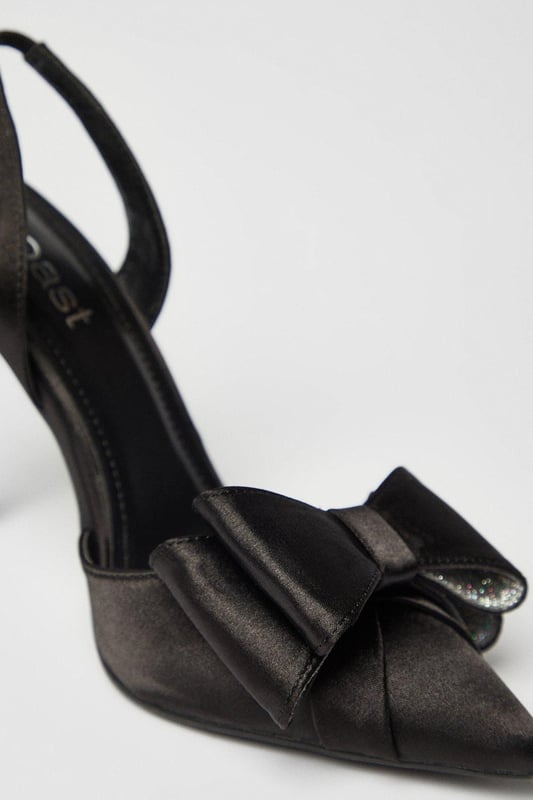 Tamara Satin Bow Sling Back Stiletto Court Shoes