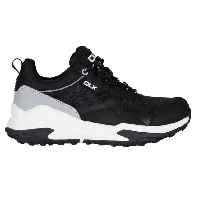 Upper: PU (Polyurethane), Textile. Lining: Textile. Insole: Moulded. Outsole: Durable, Phylon, Rubber, Traction Grip. 1 Eyelets. Fabric Technology: DLX, Waterproof Membrane. Breathable, Padded Collar, Pull Tab. Flat. Cut: Low Cut. Design: Contrast, Text. Toe Style: Round. Fastening: Lace Up, Loop.