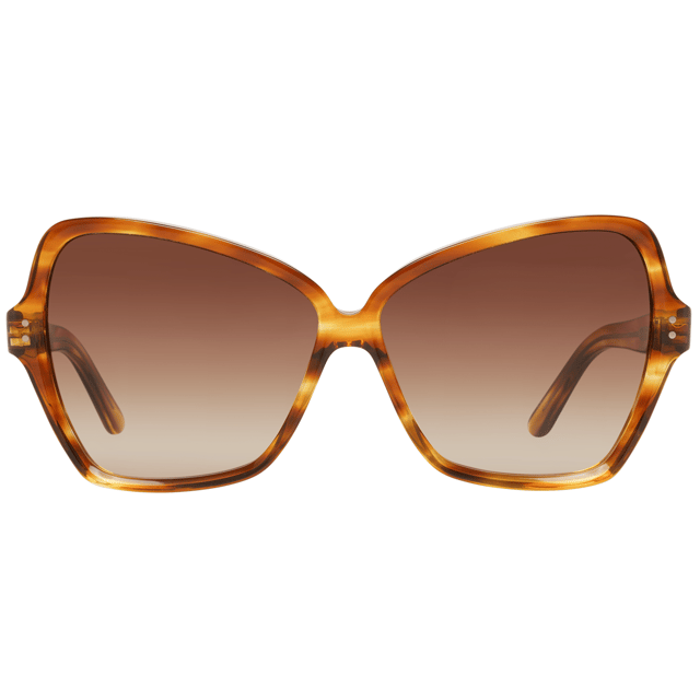 <table>
<tr>
<td>Gender</td>
<td>Women</td>
</tr>
<tr>
<td>Main color</td>
<td>Bronze</td>
</tr>
<tr>
<td>Frame color</td>
<td>Bronze</td>
</tr>
<tr>
<td>Frame material</td>
<td>Plastic</td>
</tr>
<tr>
<td>Lenses color</td>
<td>Bronze</td>
</tr>
<tr>
<td>Lenses material</td>
<td>Plastic</td>
</tr>
<tr>
<td>Filter category</td>
<td>2</td>
</tr>
<tr>
<td>Style</td>
<td>Butterfly</td>
</tr>
<tr>
<td>Lenses effect</td>
<td>Gradient</td>
</tr>
<tr>
<td>Protection</td>
<td>100% UVA &#038; UVB</td>
</tr>
<tr>
<td>Size</td>
<td>64-12-145</td>
</tr>
<tr>
<td>Lenses width</td>
<td>64mm</td>
</tr>
<tr>
<td>Lenses height</td>
<td>55mm</td>
</tr>
<tr>
<td>Bridge width</td>
<td>12mm</td>
</tr>
<tr>
<td>Frame width</td>
<td>156mm</td>
</tr>
<tr>
<td>Temples length</td>
<td>145mm</td>
</tr>
<tr>
<td>Shipment includes</td>
<td>Case, cleaning cloth</td>
</tr>
<tr>
<td>Spring hinge</td>
<td>No</td>
</tr>
</table>