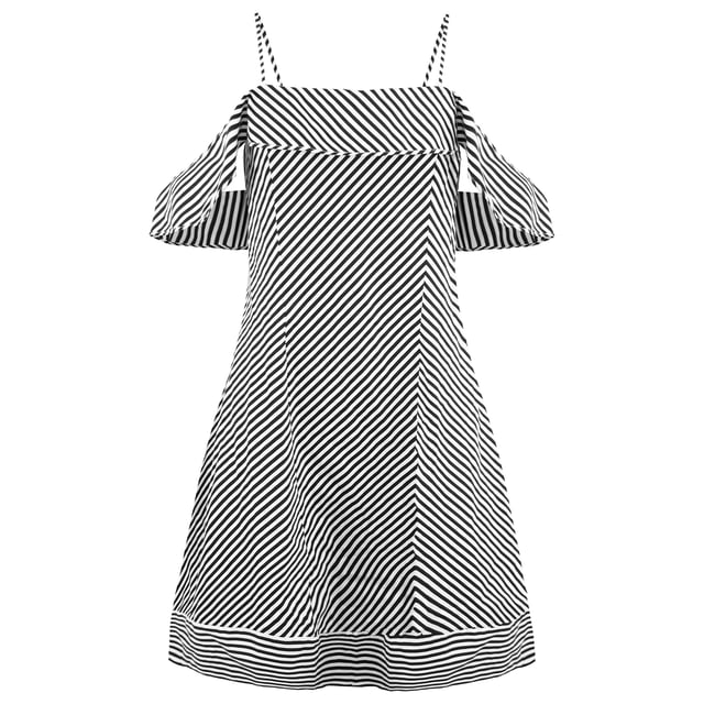 Armani Exchange Negro Blanco Vestido Corto a Rayas 3GYA61 YNKHZ 6200