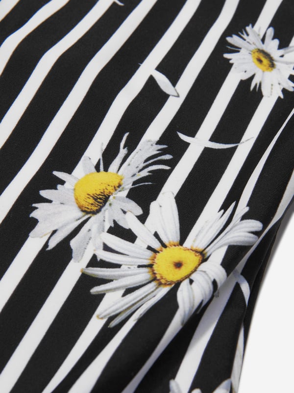 Introducing the Girls Striped Daisy Print Ornella Swimsuit by Nessi Byrd ‚Äì a tasteful yet playful addition to your child's summer wardrobe! Complementing Contrasts: The timeless stripes and daisy prints make a trendy combination, ensuring your girl is a trendsetter. Comfort Meets Durability: Crafted using high-grade materials, this swimsuit ensures optimal comfort, making it an ideal pick for pools &amp; beaches. UV50 Sun Protection: Helps safeguard your child's skin from harmful UV rays. Elevate your girl's fashion quotient with this fabulous Nessi Byrd creation!