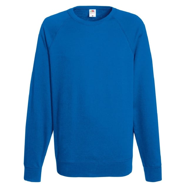 Lightweight unbrushed fleece. Raglan sleeves. Neck, waist and cuff in Cotton/Lycra® rib. Produced using Belcoro® yarn for a softer feel and cleaner printing process. Weight: 240g/m². Fabric: 80% Cotton 20% Polyester. Size: 2XL (Chest To Fit (ins): 47-49). Size: L (Chest To Fit (ins): 41-43). Size: M (Chest To Fit (ins): 38-40). Size: S (Chest To Fit (ins): 35-37). Size: XL (Chest To Fit (ins): 44-46).