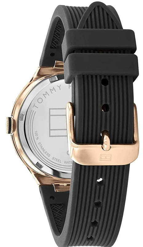Tommy hilfiger watch women's shop black silicone strap