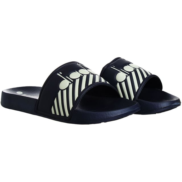 Diadora Serifos 90 Barra Mens Blue White Sliders