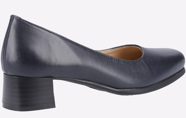 A time-honoured lovable classic with genuine leather uppers and dynamic square toe. Walford is a conventional womens slip-on court shoe with medium block heel for added height.
  - Leather upper and soft leather lining. - Full leather footbed and deeply padded instep. - Durable and flexible synthetic outer sole. - Flattering 40mm heel for extra height.