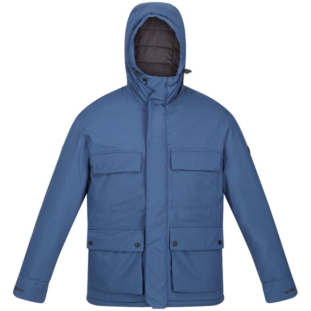 Waterproof and breathable Isotex 8000 recycled 100% polyester stretch fabric. Recycled fabric made from approximately 7 plastic bottles (500ml size). Breathability rating 8,000g/m2/24 hours. Taped seams. Durable water repellent finish. Thermoguard insulation. Cire baffle lining to hood and body. Inner security pocket. Grown on hood with adjusters. 2 lower patch pockets with handwarmer pockets behind. 2 chest patch pockets. Adjustable cuffs. Adjustable shockcord hem.