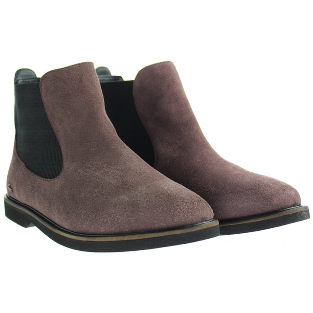 Lacoste Thionna SRW  Burgundy Suede Leather Womens Boots 7 28SRW1135FD8 BURGUNDY