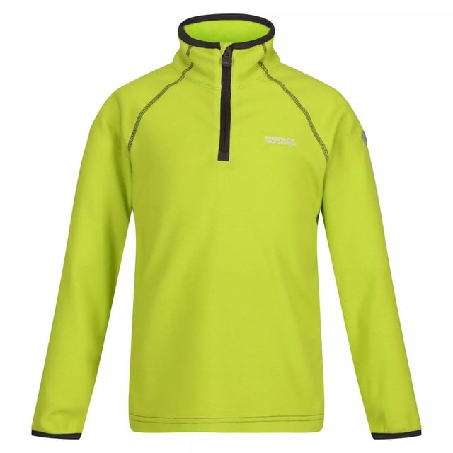 Regatta Childrens/Kids Loco Fleece (Bright Kiwi/Citronella) 100% Polyester. Microfleece mit Ministreifen und Reißverschluss am Hals. 140gsm. Dehnbare Bündchen an Ärmeln und Kragen. Maschinenwaschbar.