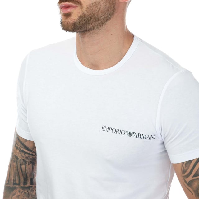 Men's Emporio Armani 2 Pack Underwear Logo T- Shirt in Multicolour.- Crew neckline.- Short sleeves.- Emporio Armani branding.- Straight hem.- 95% Cotton  5% Elastane.- Ref: 1118494R717.