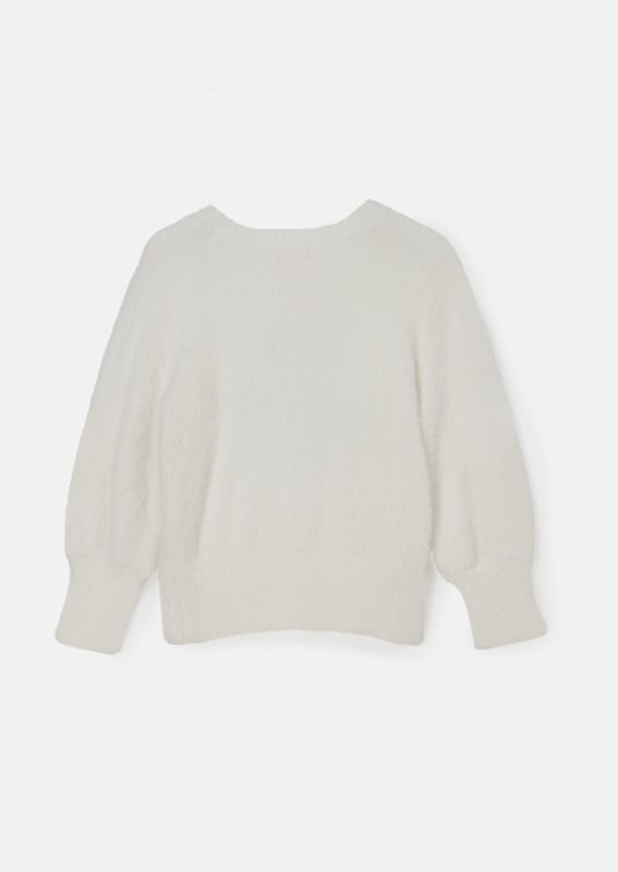 This jumper is like a giant stylish hug! Made from the softest fluffy yarn and adorned with a stylish cornelli bouquet it is the most perfect Spring knit.. About Me: 96% Nylon 4% Cotton Look After Me: Think Planet. Wash At 30C.
