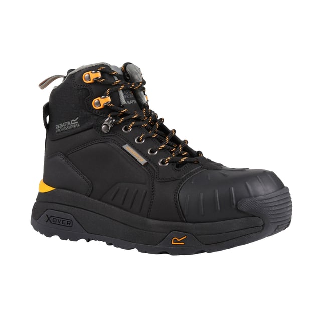 Upper: Synthetic Nubuck. Insole: Anti-Static, Foam, Recycled. Midsole: Cushioned, EVA (Ethyl Vinyl Acetate), Penetration Resistant. 4 Eyelets. Anti Scuff Toe, Elasticated Cuffs, Internal Membrane Liner, Metal & Nylon Ripstop Collar, Moulded Toe Cap, Sealed Seams. Fabric Technology: Breathable, Waterproof. Flat Heel. Design: Contrast Detail, Logo, Text. Toe Style: Composite Toecap. Conforms to Safety Standard: EN20345:2011 S3. Fastening: Lace Up.