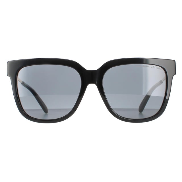 Marc Jacobs Square Womens Black  Grey MARC 580/S  Sunglasses are a elegant square style crafted from lightweight acetate. The one piece nose pads and plastic tips ensure all day comfort while the metal temples feature the Marc Jacobs logo for authenticity.