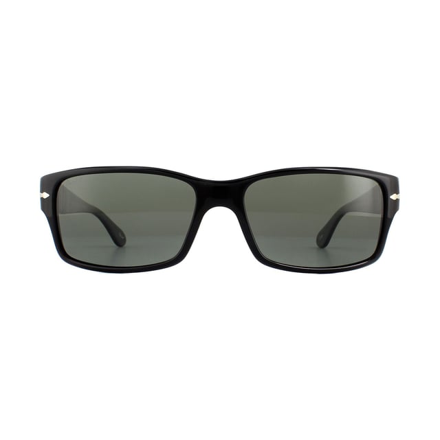 Persol Sunglasses 2803S 95/58 Black Green Polarized are a classic Persol shape with double stripe on the arms and Persol's instantly recognisable supreme arrow on the temple.