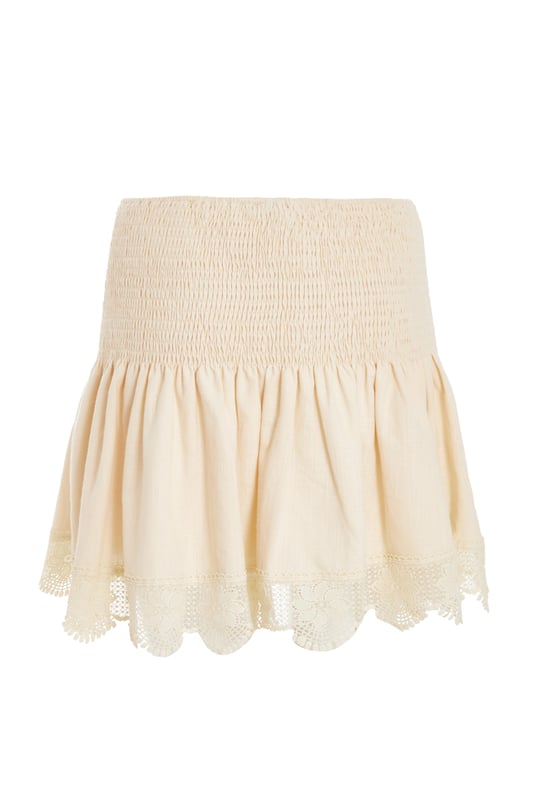 - Crochet trim - High waisted - Skater style - Tiered design - Model height: 5' 7" - Model wears uk 8 / us 4 / eur 36 - Always check the care wash label - Cool hand wash with mild detergent