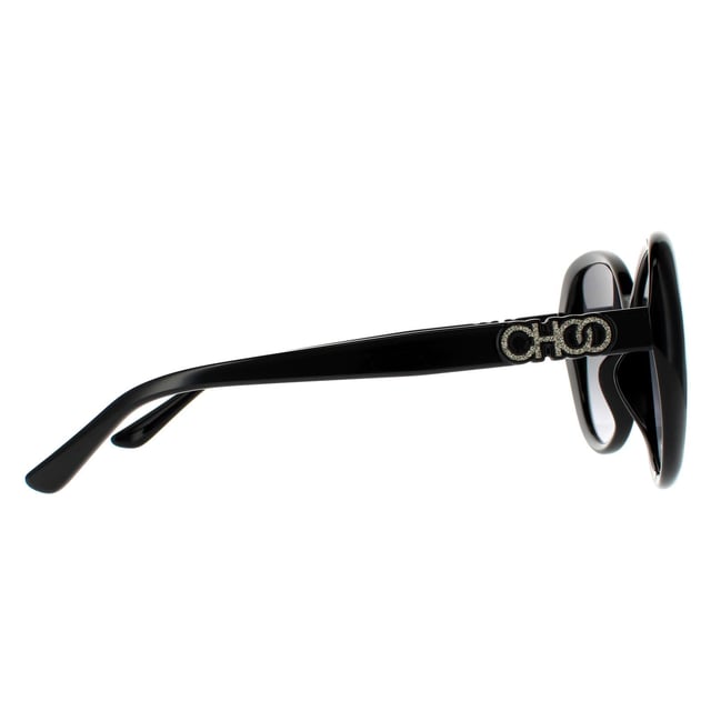 Jimmy Choo Sunglasses AMIRA/G/S 807 9O Black Dark Grey Gradient are a butterfly shape made from lightweight acetate. The slim branded temples provide brand authenticity.
