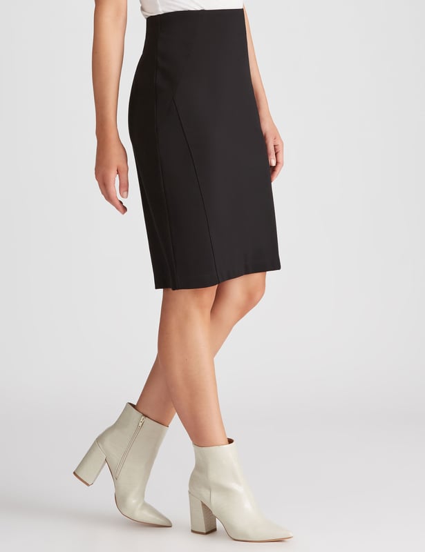 KATIES Womens Skirts Midi Winter Black Cotton Straight