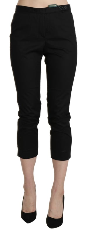 Authentic Bencivenga Pants
  High Waist Skinny Cropped style
  Color: Black
  Material: Cotton
  Zipper closure
  Logo details
  Made in Italy
Material: Cotton