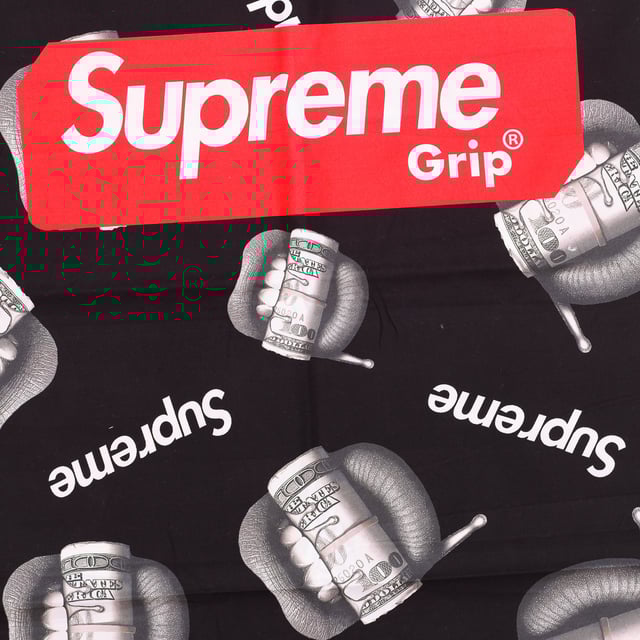Supreme towel.
 Color Black-patterned
 Supreme brand printed towel.
 Printed with the brand logo and US dollars.
 Quick-drying soft fabric.

 Composition: 80% Polyester, 20% Polyamide

 Maximum temperature 30º.
 -Do not dry clean.
 -Does not support dryer
 -Support iron

 Measurements Width: 72 cm; Length: 140cm
 Measures: Width: 72cm; Length: 140cm
 Composition: 80% Polyester, 20% Polyamide
 Care:
Maximum temperature 30º.
 -Do not dry clean.
 -Does not allow dryer
 -Accepts iron