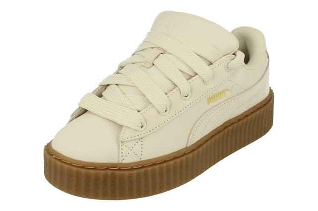 Puma Creeper Phatty Nubuck Unisex Trainers 396813   - Warm White Puma Gold Gum 03