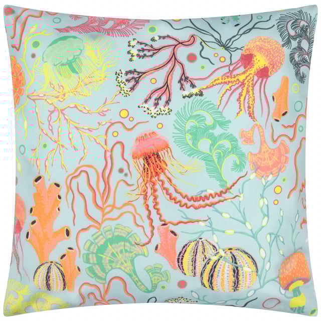 Elevate your outdoor space with the Reef Printed Outdoor Cushion, a striking blend of artistry and practicality. Featuring a contemporary design inspired by the vibrancy of marine life, this cushion invites a modern yet tropical touch to your patio or garden. The water-resistant fabric not only offers durability but also ensures easy maintenance with a simple wipe-clean feature. Its rich tones and intricate patterns make it a statement piece that effortlessly captures attention, designed for those who want to reflect their unique taste while adding value to their home. Bring comfort and style outdoors with a cushion your guests won't forget.