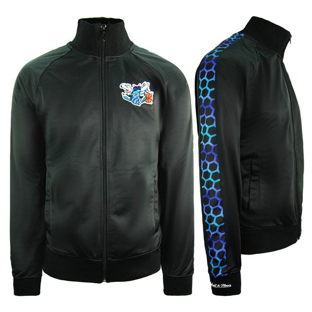 Mitchell & Ness Charlotte Hornets Mens Black Track Jacke