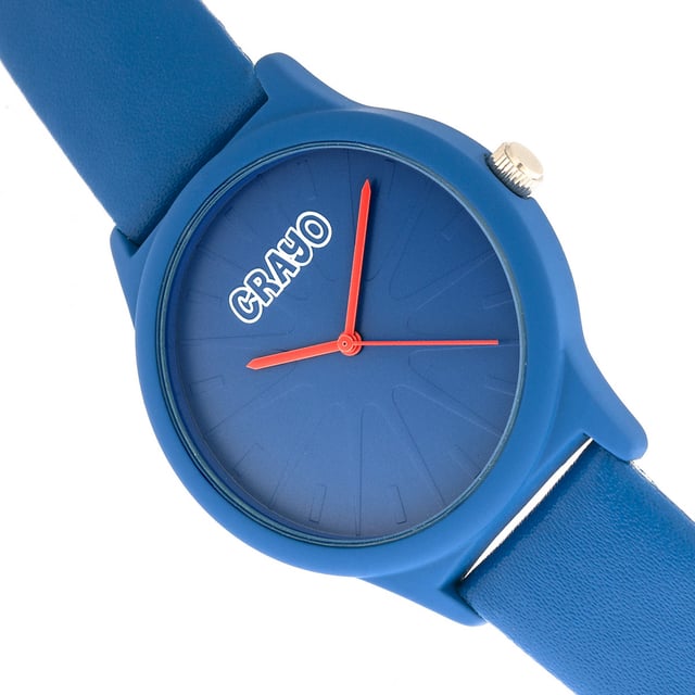 Matte Alloy Case; Precision Japanese Quartz Movement; Non-Glare Scratch-Resistant Mineral Crystal; Logo-Engraved Stainless Steel Caseback; Leatherette Strap; Logo-Engraved Stainless Steel Clasp; 38mm Case Diameter; 3ATM Water Resistance;