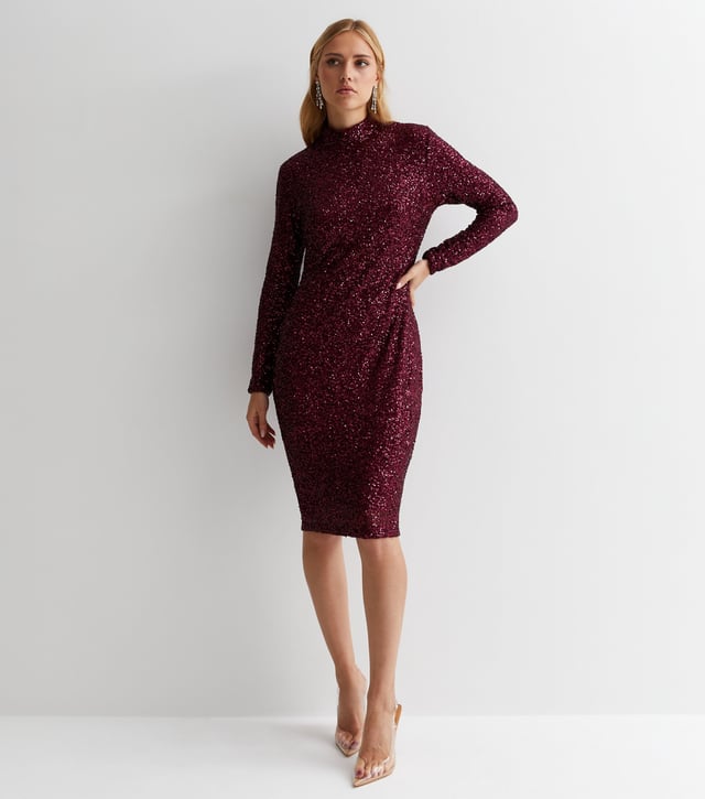 Durante esta temporada de fiestas, hay un montón de celebraciones a las que asistir. Nuestro nuevo vestido midi ajustado con cuello alto y lentejuelas grises, forrado y brillante, con mangas largas y elegantes, llega debajo de la rodilla y combina con tus tacones favoritos. Desde dama de honor hasta vestido de invitada de boda y fiesta formal en la oficina, ¡siempre te sentirás hermosa con este vestido ajustado de lentejuelas!