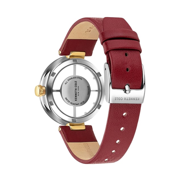 Kenneth Cole 10022539B - Damenuhr Quarz aus Edelstahl• Material: Edelstahl• Glas: Mineral• Armband: Leder• Farbe: Gold - Silber• Wasserbeständigkeit: 0 m (0 ATM)• Gehäusegröße: 36 mm