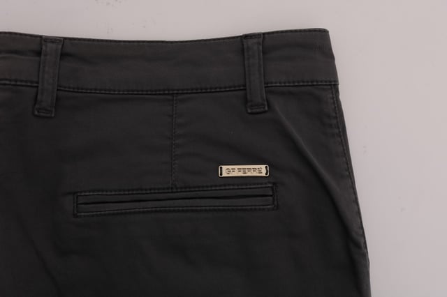 GF Ferre Gray Cotton Stretch Pants Trousers
  100% Authentic and brand new with tags
  Color: Gray
  Fitting: Slim fit
  Two front pockets and two back pockets
  Zipper fly closure
  Logo details
  Material: 97% Cotton 3% Elastane
Material: 97% Cotton 3% Elastane