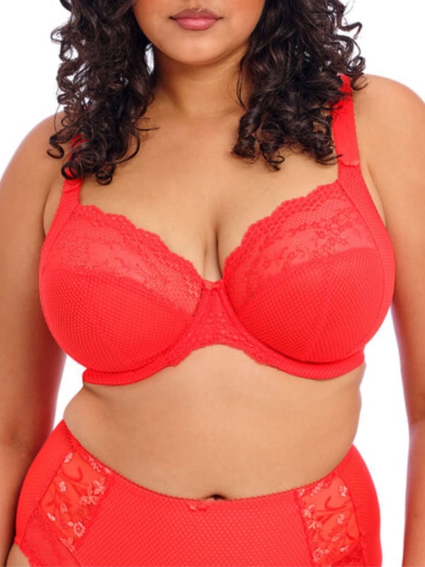 Elomi Charley Underwired Plunge Bra. With a low centre front, three section cup and flexible back sweep. Product is made of 82% Nylon/Polyamide, 18% Elastane and is hand-wash only.