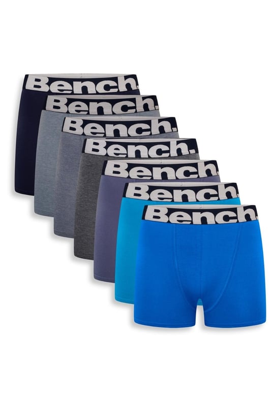 Update your wardrobe essentials with this 7-pack of ‘Keating' boxers from Bench. These boxers feature the iconic Bench logo on the waist, an elasticated jaquard waistband and are made from a Cotton rich fabric for all-day comfortable wear.