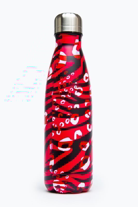 Keeping you hydrated, in style. Meet the HYPE. pink & black zebra metal reusable bottle, perfect for when you're on the go. Designed in Aluminium to ensure your water stays ice-cold and for chillier days, keeping your oat milk latte warm for longer. Why not grab one of our lunch bags or backpacks with a bottle holder to complete the look, we suggest grabbing the matching set.