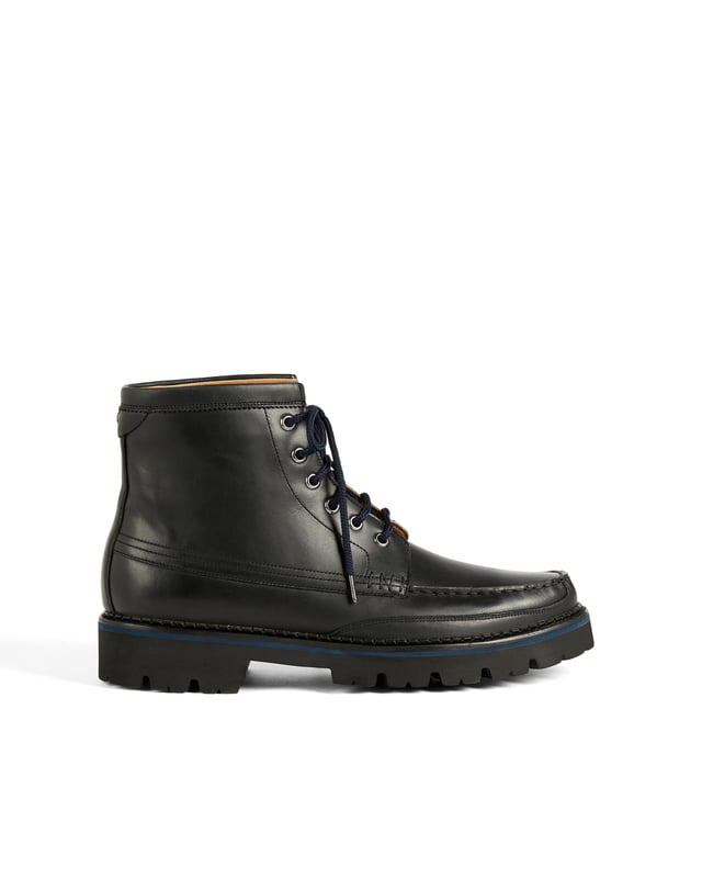 Waxy Leather Moccasin Boot