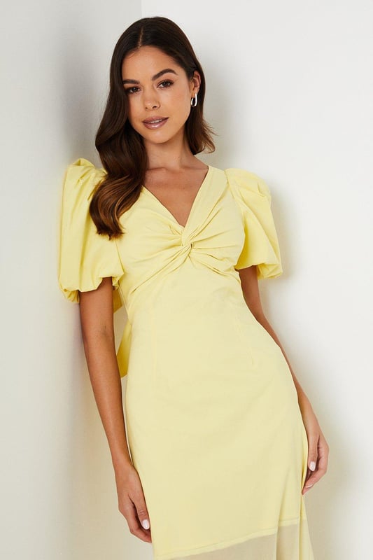 Yellow sheer maxi dress deals