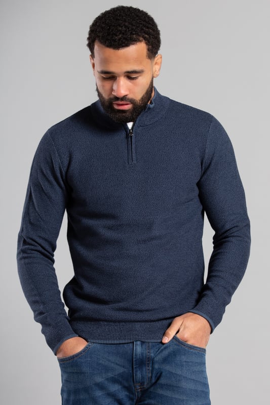 Stay stylish and comfortable in this Kensington Eastside 1/4 zip, honeycomb knit jumper. Made from 100% cotton, this jumper is the perfect addition to your wardrobe. Featuring a classic design and high-quality construction, it's the perfect choice for any casual occasion. Machine washable for easy care.