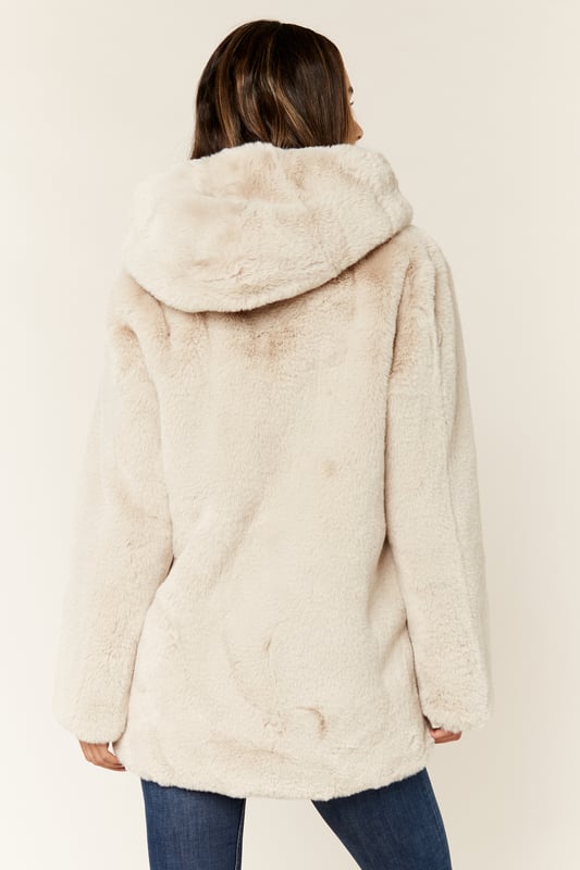 Hooded Faux Fur Jacket