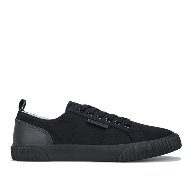 Lyle and scott discount black leather trainers