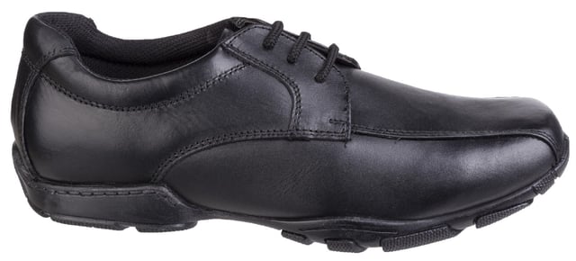 Vincente is a smart robust school shoe for boy's active feet. The black leather kids' style is complete with a padded ankle collar and interchangeable insoles for an easy fit. Fit Left Fit Right - Unique fitting system allows for 5 different width fittings for each individual foot. Every pair of shoes comes with 3 pairs of footbeds Half sizes included Full leather upper