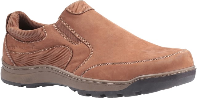 Perfect men's slip on shoe for relaxed day-to-day styling with comfortable rounded apron toe, memory foam foot bed, padded collar and dual elastic gussets. Leather Upper. 
Easy Slip on Style with Double Elastic Gore. 
Flexible and Lightweight Sole Unit. 
Padded Collar for Extra Comfort. 
Breathable Textile Lining.