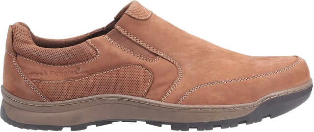 Perfect men's slip on shoe for relaxed day-to-day styling with comfortable rounded apron toe, memory foam foot bed, padded collar and dual elastic gussets. Leather Upper. 
Easy Slip on Style with Double Elastic Gore. 
Flexible and Lightweight Sole Unit. 
Padded Collar for Extra Comfort. 
Breathable Textile Lining.
