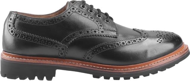 Heren Cotswold schoenen Quenington Commando brogue, vervaardigde schoen met een premium leren bovenwerk, gestileerd met een klassieke volledige wing-tip neus. Klassieke Goodyear-welt constructie met zware commando zool. Vetersluiting met 4 oogjes.