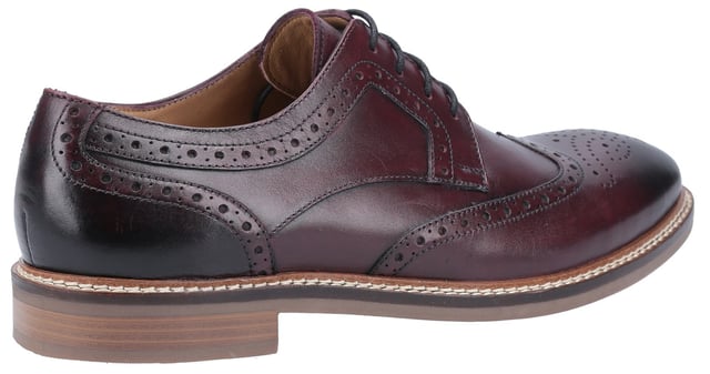 Bryson Mens Lace Shoes Men's wing-tip brogue shoe; Bryson is crafted with leather and has a comfortable cushioned memory foam leather footbed. The hardwearing TPR flexible sole unit makes this the perfect smart all day footwear.Leather upper with brogue detail.
Leather lining.
Cushion comfort memory foam leather sock.
Flexible TPR sole with stacked effect heel and stitched leather rand detail.
