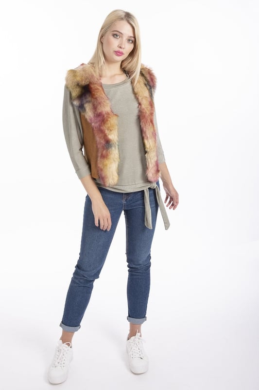 Faux fur suede vest discount