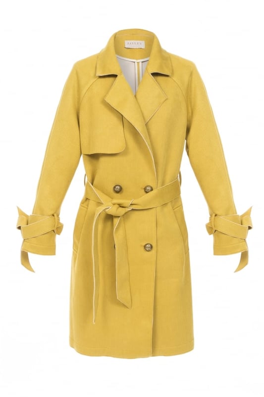 Mustard color sales trench coat
