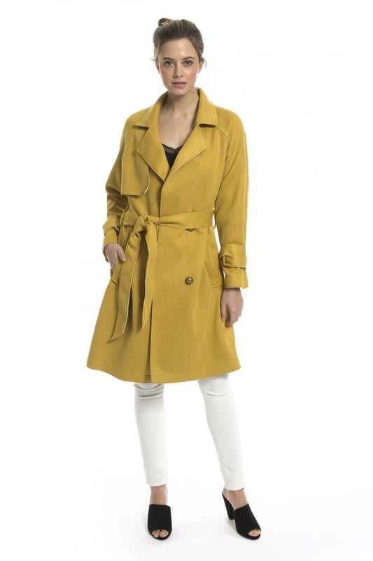 Faux suede trench coat new arrivals