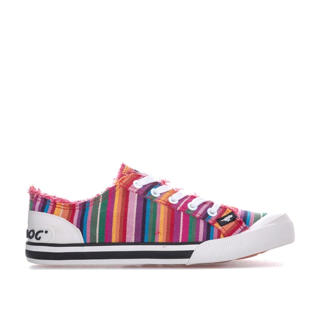 Rocket Dog Jazzin Eden Stripe Pumps für Damen in rot.<BR><BR>- Schnürverschluss mit Metallösen.<BR>- Zehenkappe und Sohle aus Gummi mit Streifendetail.<BR>- Seitliche Entlüftung mit Metallösen.<BR>- Gepolstertes Fußbett.<BR>- Raw Edge Finish am Obermaterial.<BR>- Streifenmuster im gesamten. <BR>- Branding auf der Zungenseite und an der Ferse.<BR>- Obermaterial und Futter aus Textil. Gummisohle.<BR>- Ref JAZZINEDENSTRI