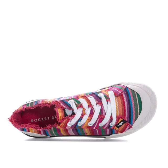 Rocket Dog Jazzin Eden Stripe Pumps für Damen in rot.<BR><BR>- Schnürverschluss mit Metallösen.<BR>- Zehenkappe und Sohle aus Gummi mit Streifendetail.<BR>- Seitliche Entlüftung mit Metallösen.<BR>- Gepolstertes Fußbett.<BR>- Raw Edge Finish am Obermaterial.<BR>- Streifenmuster im gesamten. <BR>- Branding auf der Zungenseite und an der Ferse.<BR>- Obermaterial und Futter aus Textil. Gummisohle.<BR>- Ref JAZZINEDENSTRI