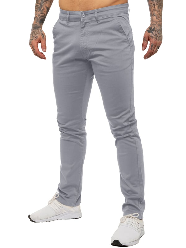 Enzo Mens Slim Fit Stretch Chinos