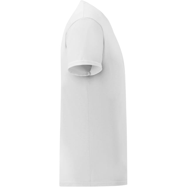 With a soft touch, fashion fit and 1x1 ribbed collar. Also includes a taped neck with a tear out label, tubular body and twin needle sleeves and hem. Sizes (chest to fit):  S (35-37), M (38/40), L (41/43), XL (44/46), XXL (47/49), 3XL (50/52), 4XL (53/55), 5XL (56/58). Material: 100% ringspun combed cotton.