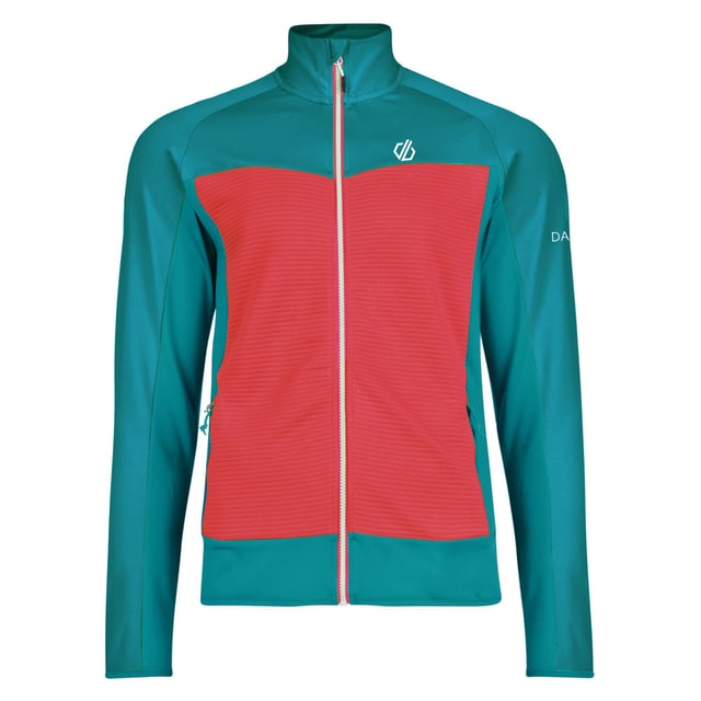 Polyester 97%, Elastane 3 %, Lightweight Ilus Core warm backed knitted stretch fabric with marl stripe mix. Quick drying. Inner zip & chin guard. 2 x lower zip pockets. Stretch binding to cuffs and hem.
